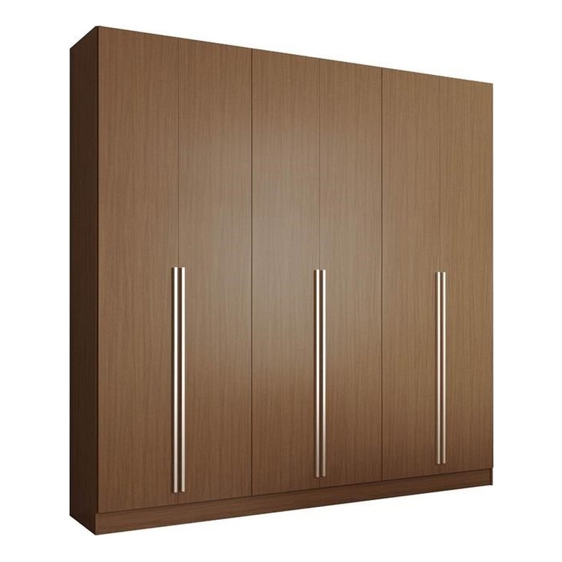 Bowery Hill Engineered Wood 4 Drawer Freestanding Armoire in Maple Brown
