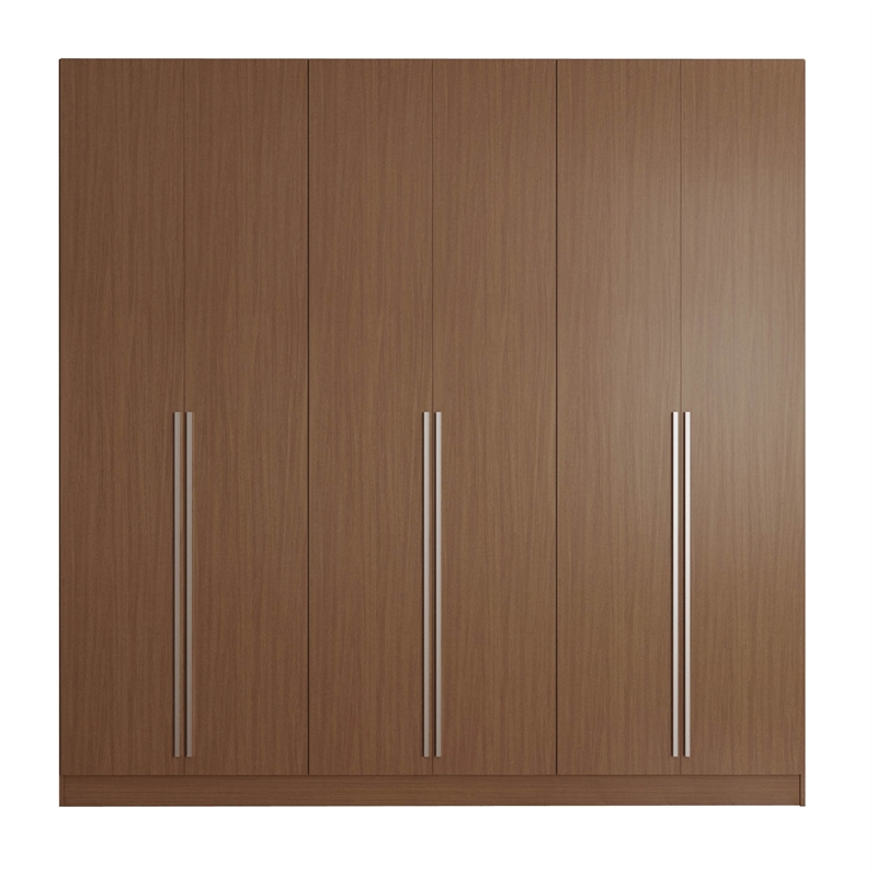 Bowery Hill Engineered Wood 4 Drawer Freestanding Armoire in Maple Brown