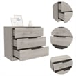 Bowery Hill 3 Drawers Dresser Engineered Wood Dressers in Gray
