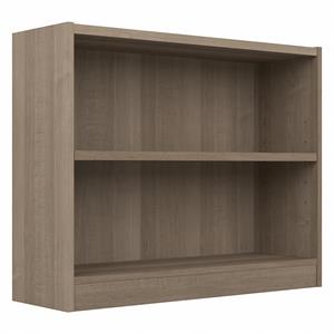 Bowery Hill Small 2 Shelf Bookcase in Ash Gray - Engineered Wood