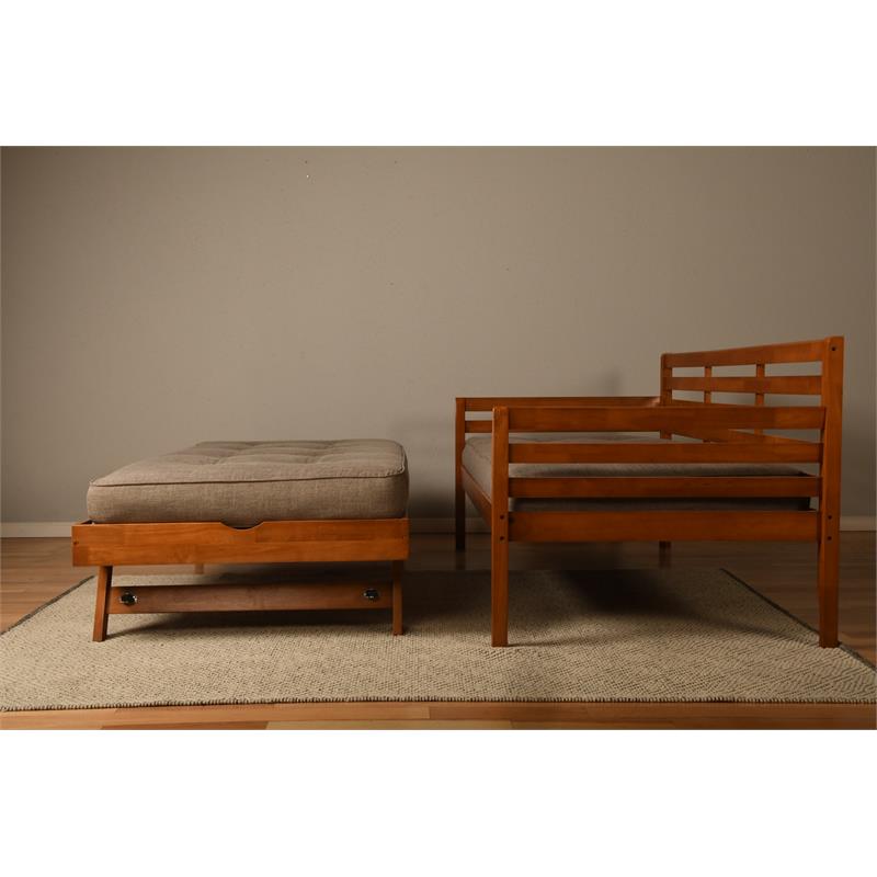 Bowery Hill Twin to King Size Daybed in Wood in Mahogany - Easy Assembly