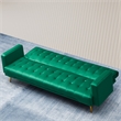 Bowery Hill Contemporary Velvet Convertible Sofa in Green Finish