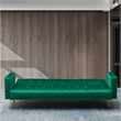Bowery Hill Contemporary Velvet Convertible Sofa in Green Finish