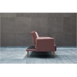 Bowery Hill Contemporary Velvet Convertible Sofa in Rose Finish