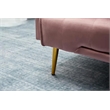 Bowery Hill Contemporary Velvet Convertible Sofa in Rose Finish