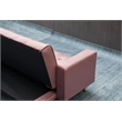 Bowery Hill Contemporary Velvet Convertible Sofa in Rose Finish