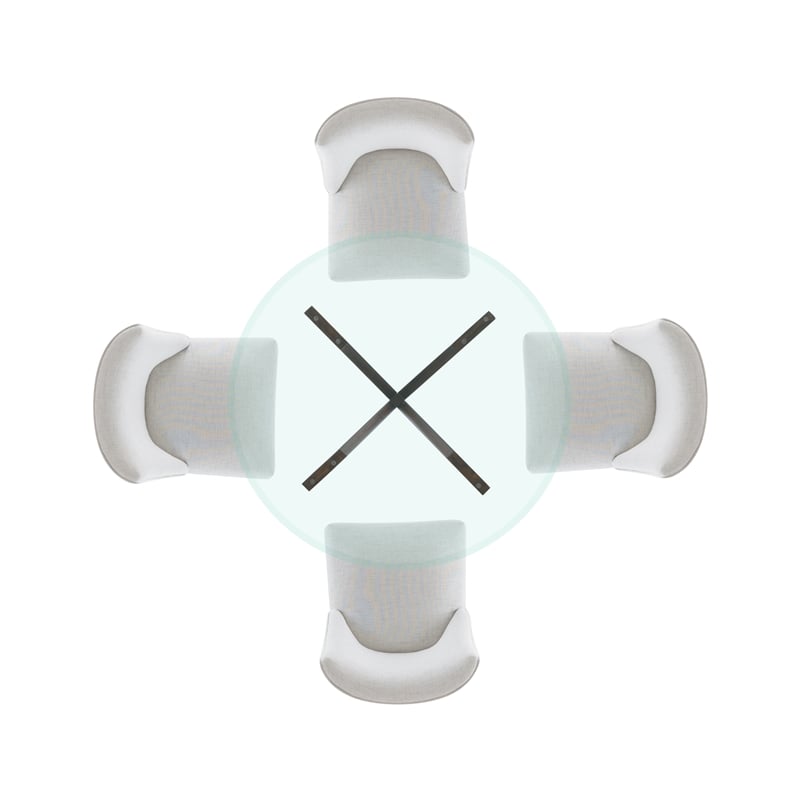 Bowery Hill 5 Pc Dining Set Natural Fabric Chairs Glass Top in Espresso Wood