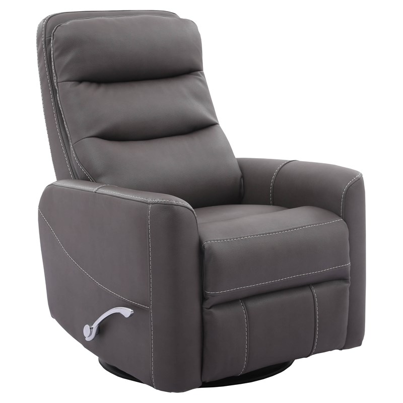 Bowery Hill Polyester/PU Manual Swivel Glider Recliner in Haze Brown