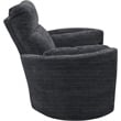 Bowery Hill Polyester Fabric Power Swivel Glider Recliner in Black