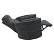 Bowery Hill Polyester Fabric Power Swivel Glider Recliner in Black