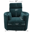 Bowery Hill Polyester Power Swivel Glider Recliner in Peacock Blue