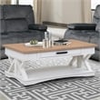 Bowery Hill Traditional Wood Cocktail Table in White with Storage Drawer