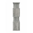 Bowery Hill Zigzag Geometric 4-Shelf Contemporary Wood Bookcase in Gray