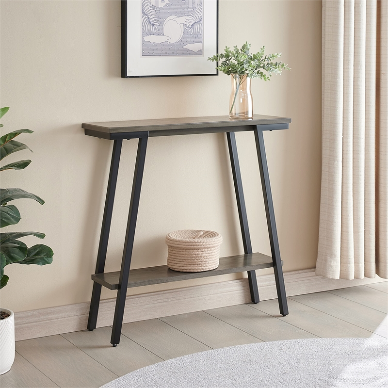 Bowery Hill Contemporary Multi-Functional Console Table in Gray