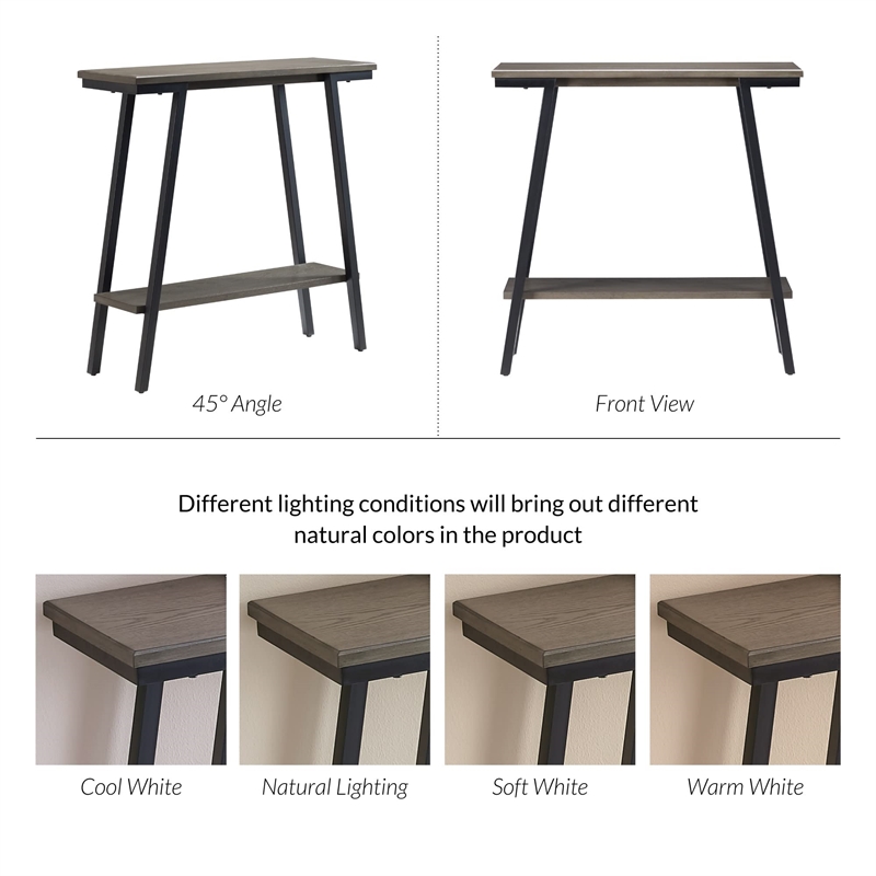Bowery Hill Contemporary Multi-Functional Console Table in Gray