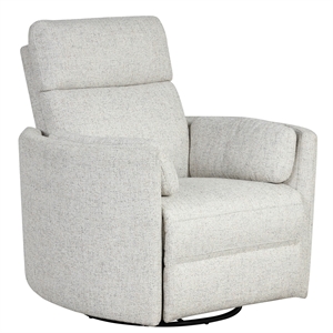 Bowery Hill Fabric Power Swivel Glider Recliner in NaturalQuartz Finish