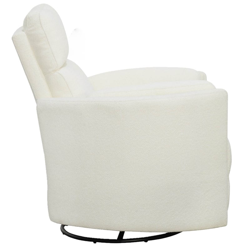 Bowery Hill Fabric Power Swivel Glider Recliner in Revel Oyster/White