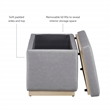 Bowery Hill Rectangle Storage Ottoman Natural Wood Trim in Grey Faux Leather