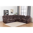 Bowery Hill Modern LED Faux Leather Reclining Sectional in Brown