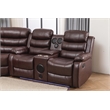 Bowery Hill Modern LED Faux Leather Reclining Sectional in Brown