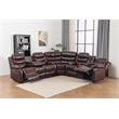 Bowery Hill Modern LED Faux Leather Reclining Sectional in Brown
