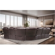 Bowery Hill Modern LED Faux Leather Reclining Sectional in Brown