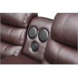 Bowery Hill Modern LED Faux Leather Reclining Sectional in Brown