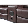 Bowery Hill Modern LED Faux Leather Reclining Sectional in Brown