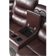 Bowery Hill Modern LED Faux Leather Reclining Sectional in Brown
