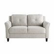 Bowery Hill Transitional Loveseat in Beige Fabric Upholstery
