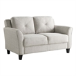 Bowery Hill Transitional Loveseat in Beige Fabric Upholstery