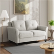 Bowery Hill Transitional Loveseat in Beige Fabric Upholstery