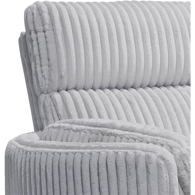 Bowery Hill Modern Fabric Swivel Glider Recliner in Gray Finish