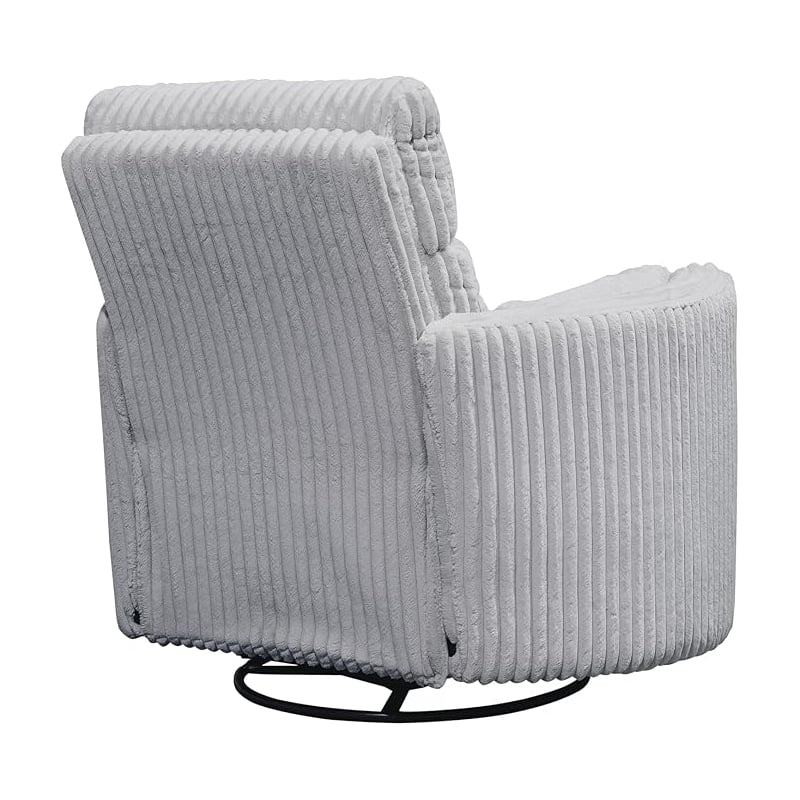 Bowery Hill Modern Fabric Swivel Glider Recliner in Gray Finish