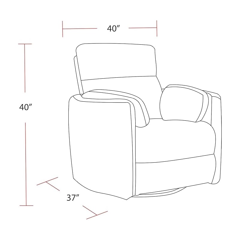 Bowery Hill Modern Fabric Swivel Glider Recliner in Gray Finish