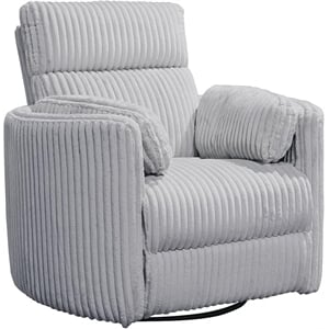Bowery Hill Modern Fabric Swivel Glider Recliner in Gray Finish