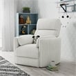 Bowery Hill Modern Fabric Swivel Glider Recliner in Ivory Finish