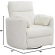 Bowery Hill Modern Fabric Swivel Glider Recliner in Ivory Finish