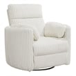 Bowery Hill Modern Fabric Swivel Glider Recliner in Ivory Finish