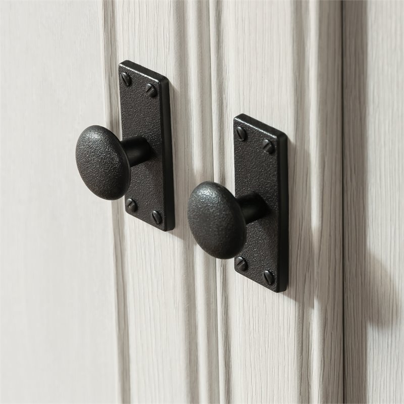 Bowery Hill Engineered Wood Bookcase in Glacier Oak/Rosso Slate Accent