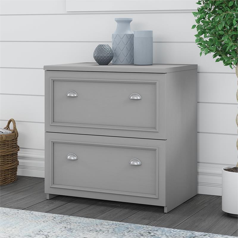 Bowery Hill 2 Drawer Lateral File Cabinet in Cape Cod Gray - Engineered Wood