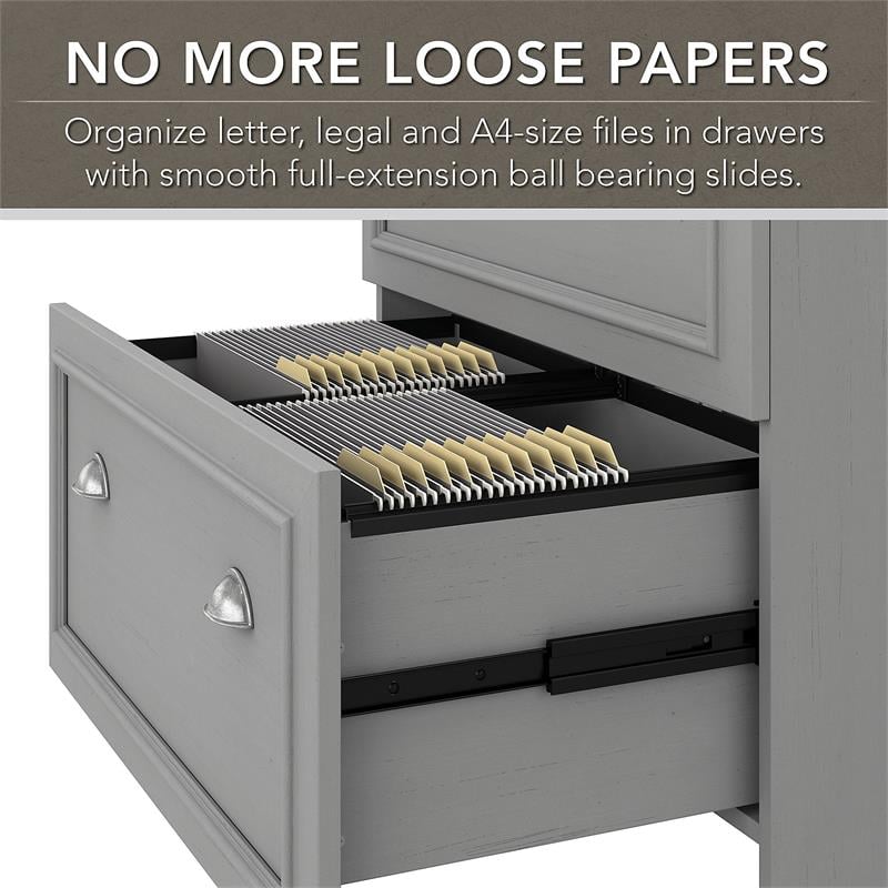 Bowery Hill 2 Drawer Lateral File Cabinet in Cape Cod Gray - Engineered Wood