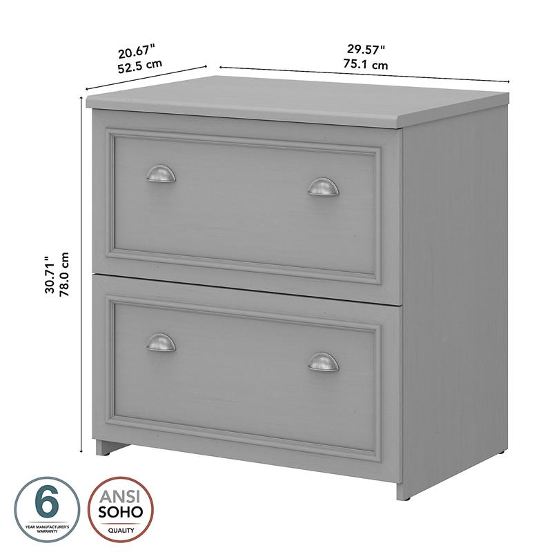 Bowery Hill 2 Drawer Lateral File Cabinet in Cape Cod Gray - Engineered Wood