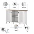 Bowery Hill Engineered Wood Hall Tree with Shoe Bench & Cabinet in White/Shiplap