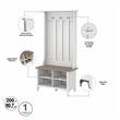 Bowery Hill Engineered Wood Hall Tree with Shoe Bench & Cabinet in White/Shiplap