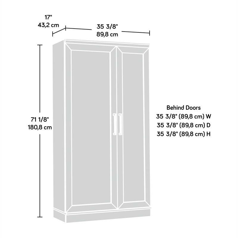 Bowery Hill 3-Shelf Engineered Wood Storage Cabinet in Salt Oak
