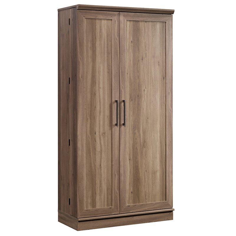 Bowery Hill 3-Shelf Engineered Wood Storage Cabinet in Salt Oak