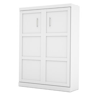 Bowery Hill Transitional 90&quot Wood Queen Wall Bed in White Finish