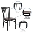Bowery Hill Contemporary Restaurant Dining Chair in Black and Walnut