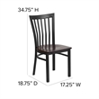 Bowery Hill Contemporary Restaurant Dining Chair in Black and Walnut